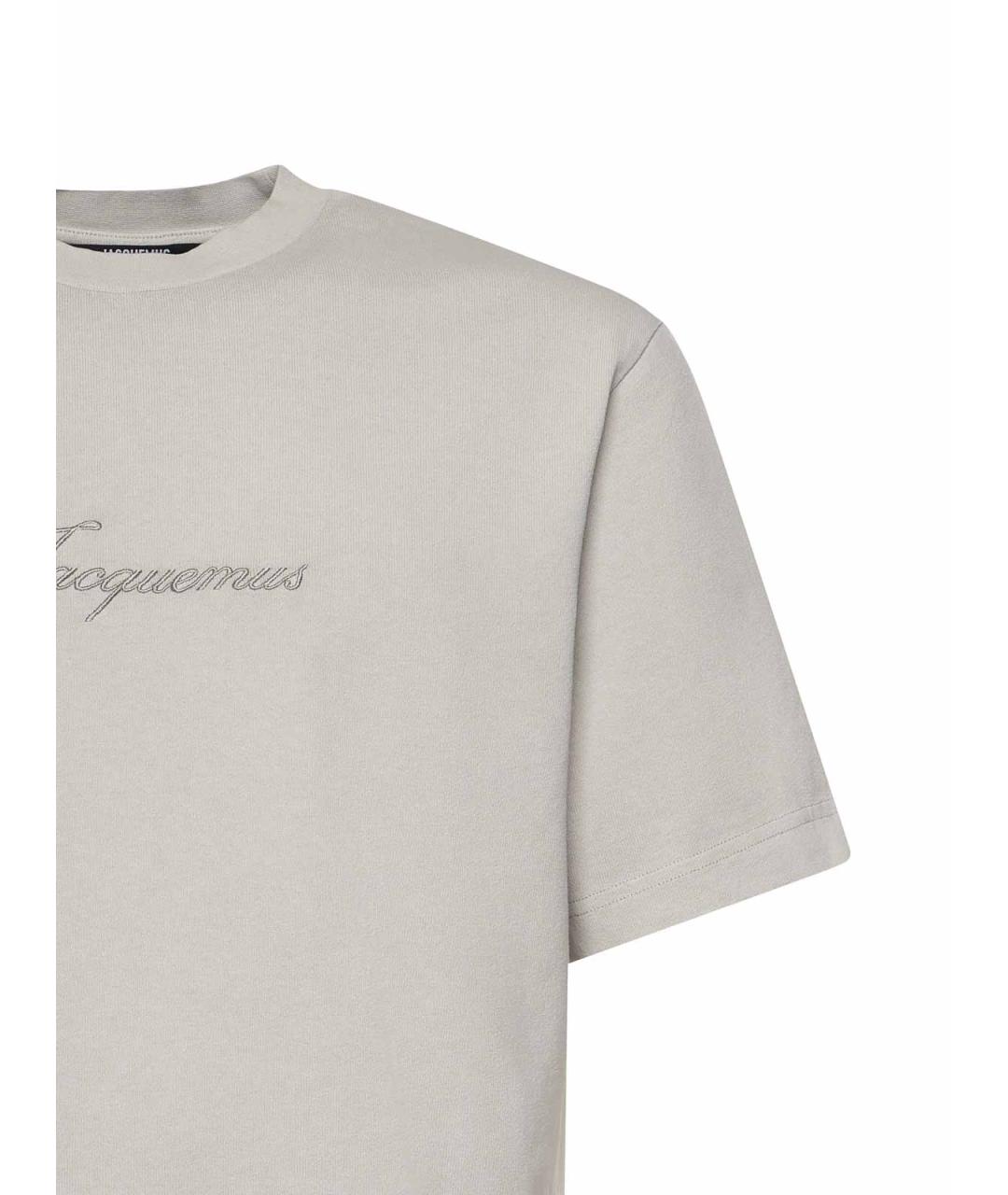 JACQUEMUS Бежевая хлопковая футболка, фото 3