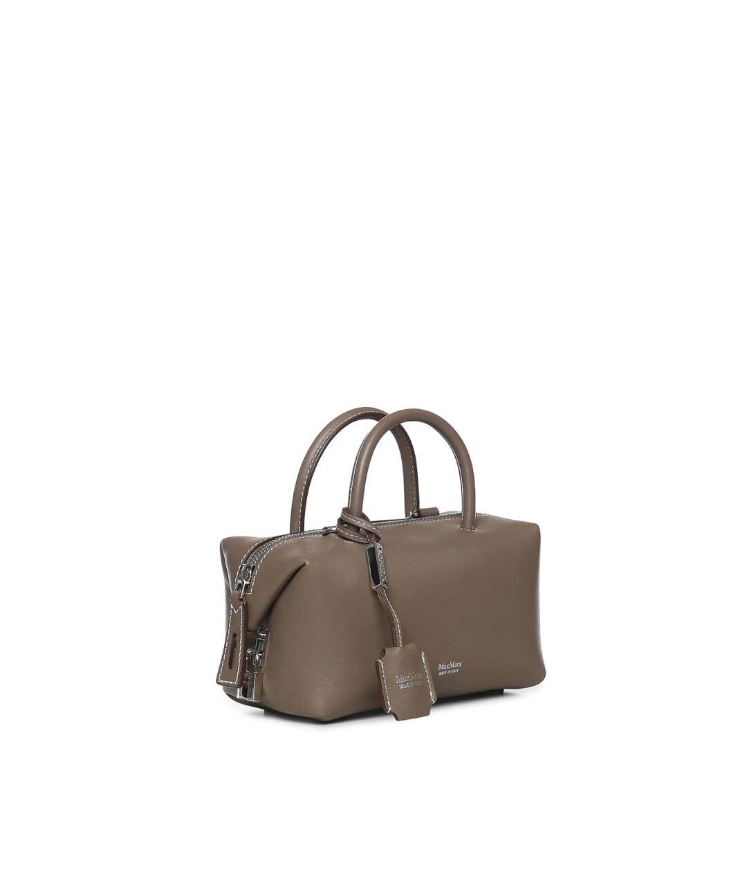 MAX MARA Бежевая кожаная сумка тоут, фото 4