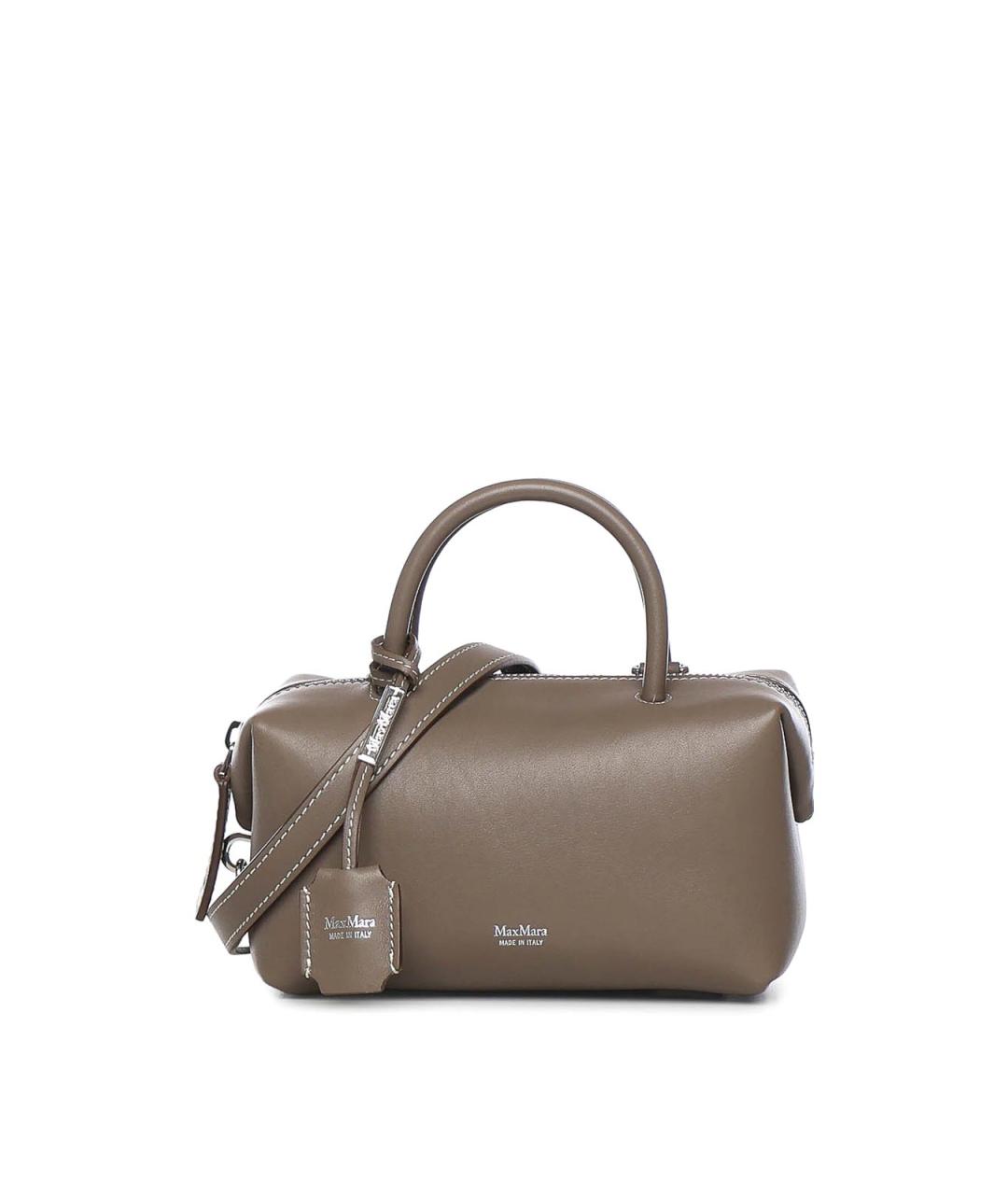 MAX MARA Бежевая кожаная сумка тоут, фото 1
