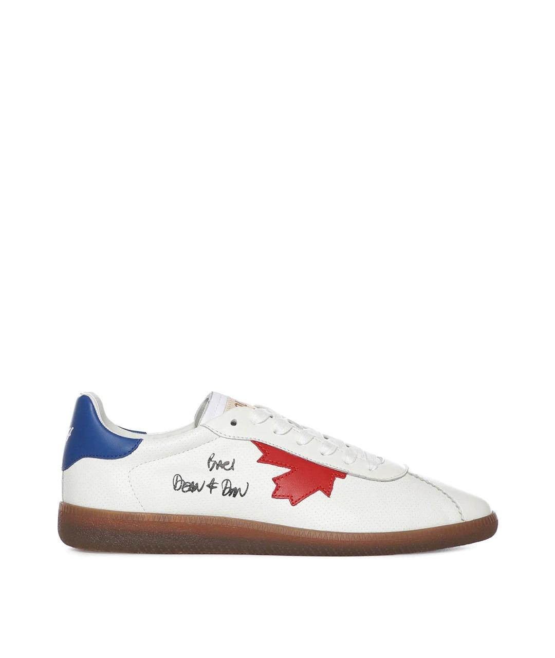 DSQUARED2 Белые кожаные низкие кроссовки / кеды, фото 1