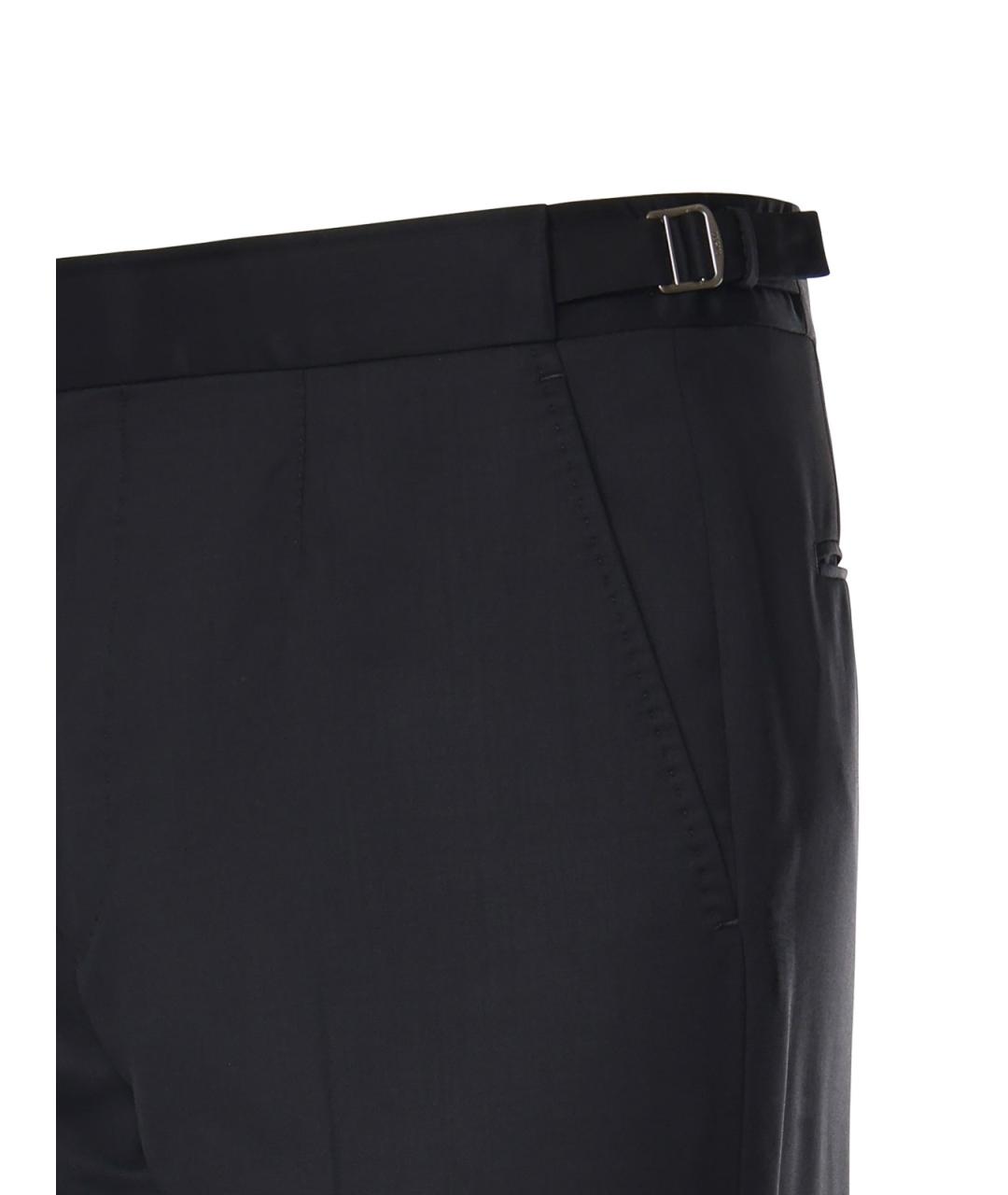 ZEGNA Черные шерстяные классические брюки, фото 3
