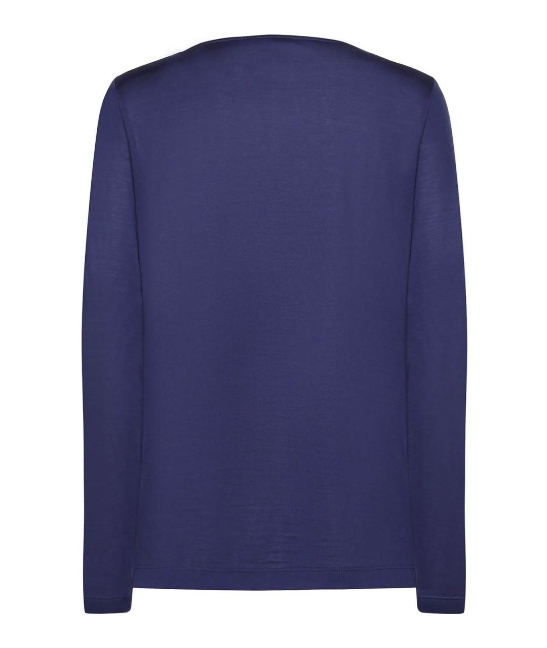 MAX MARA Синяя шелковая футболка, фото 2