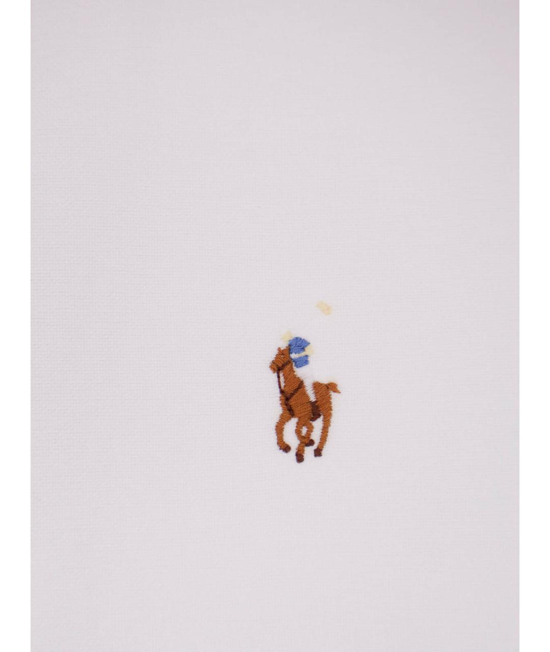 POLO RALPH LAUREN Белое хлопковое повседневное платье, фото 3