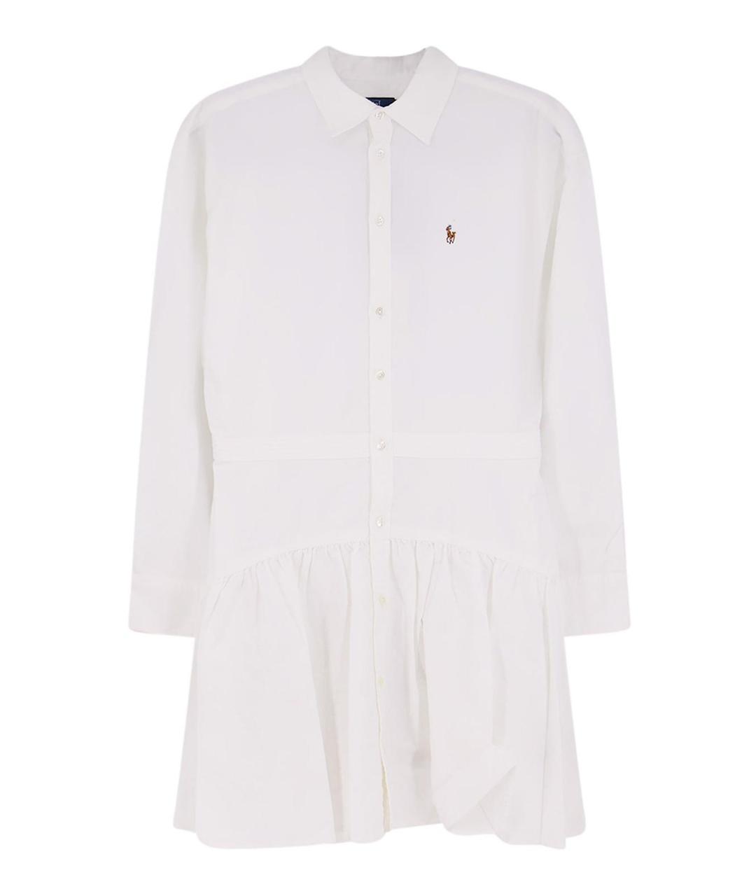 POLO RALPH LAUREN Белое хлопковое повседневное платье, фото 1