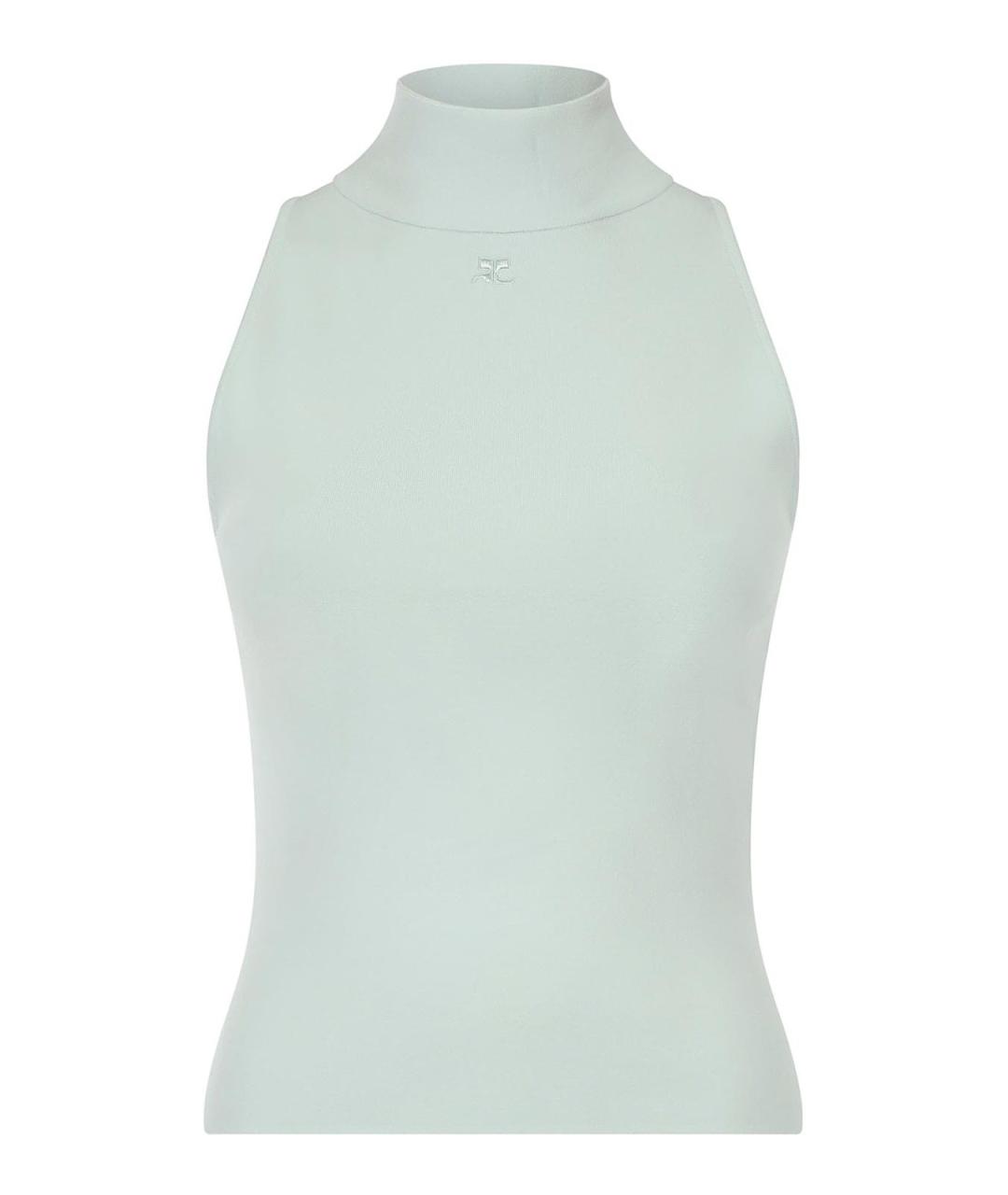 COURREGES Салатовая вискозная майка, фото 1