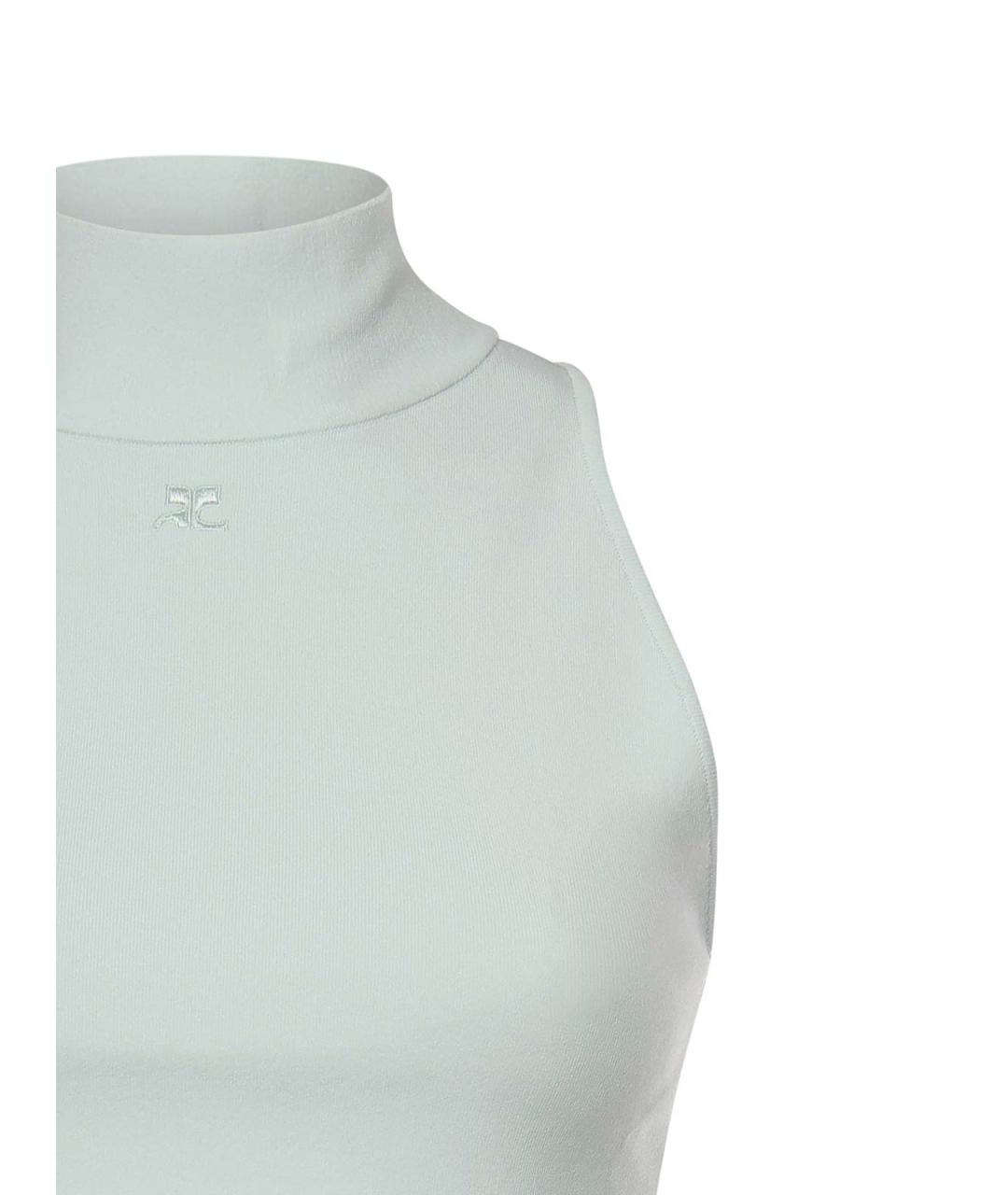 COURREGES Салатовая вискозная майка, фото 3