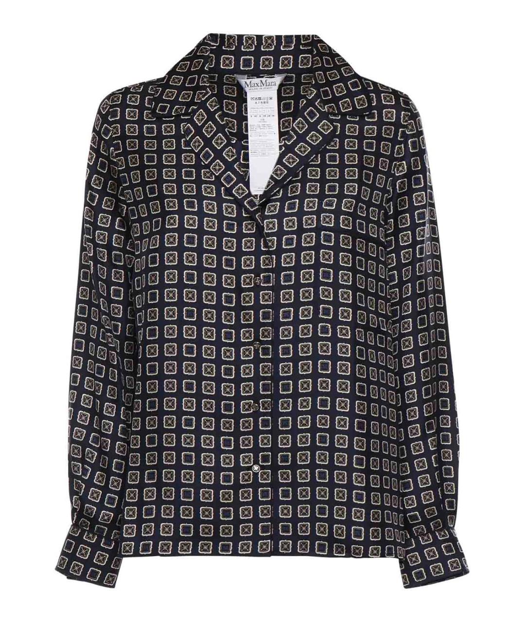 MAX MARA Синяя шелковая рубашка, фото 1