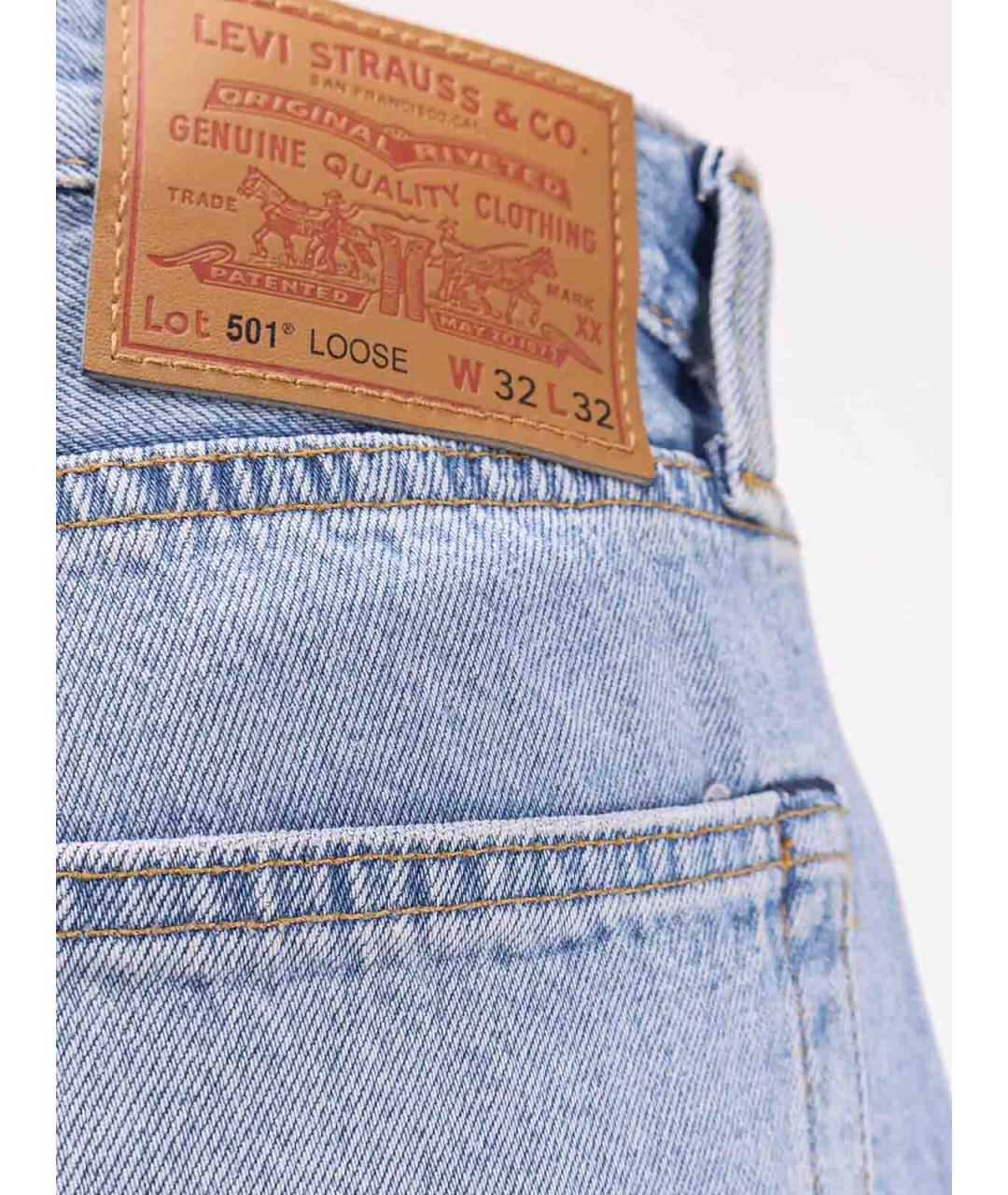 LEVI'S Синие хлопковые прямые джинсы, фото 3