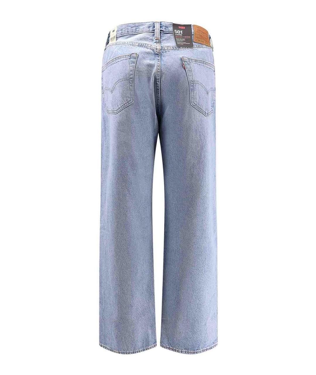 LEVI'S Синие хлопковые прямые джинсы, фото 2