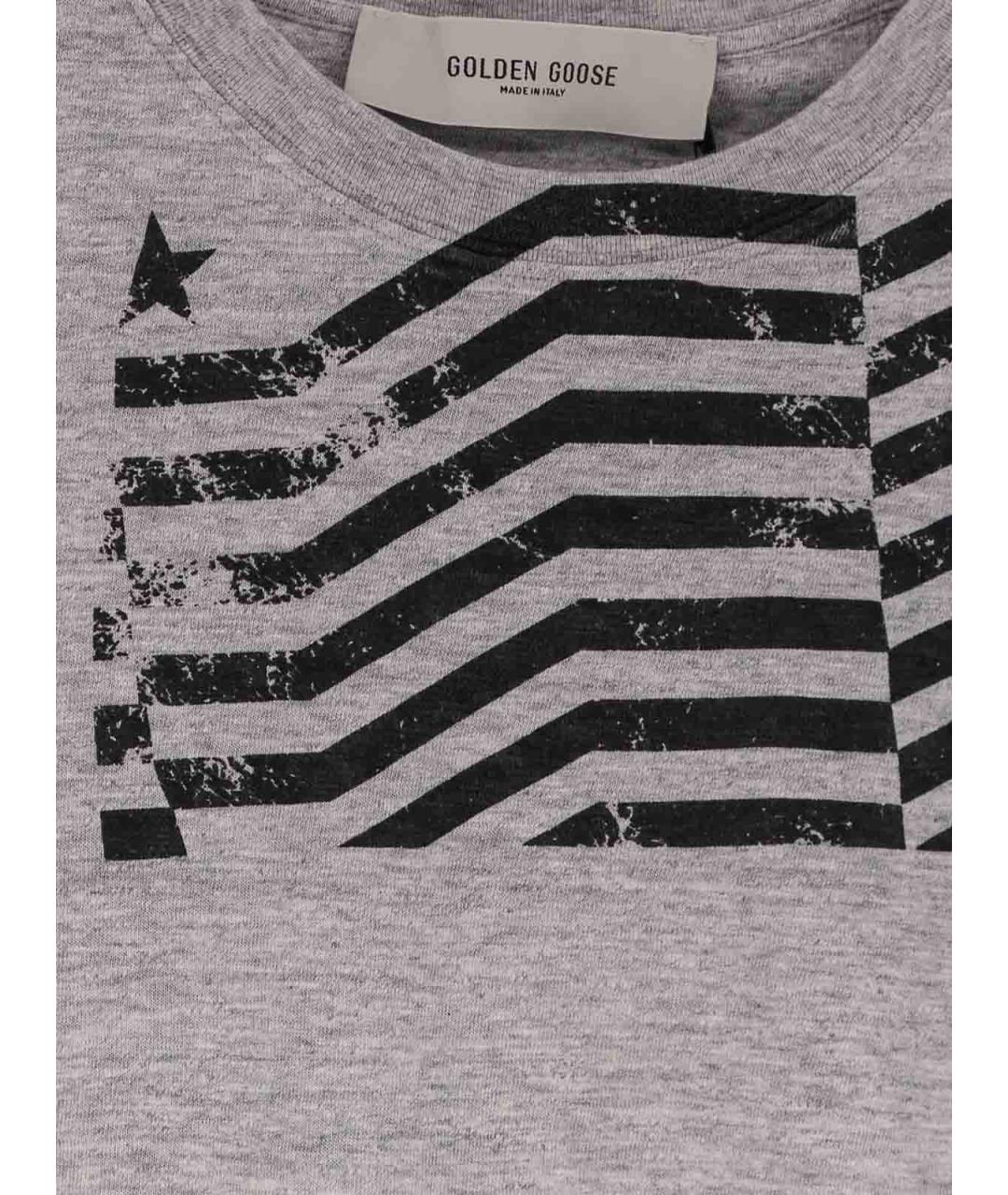 GOLDEN GOOSE DELUXE BRAND Серая хлопковая футболка, фото 3