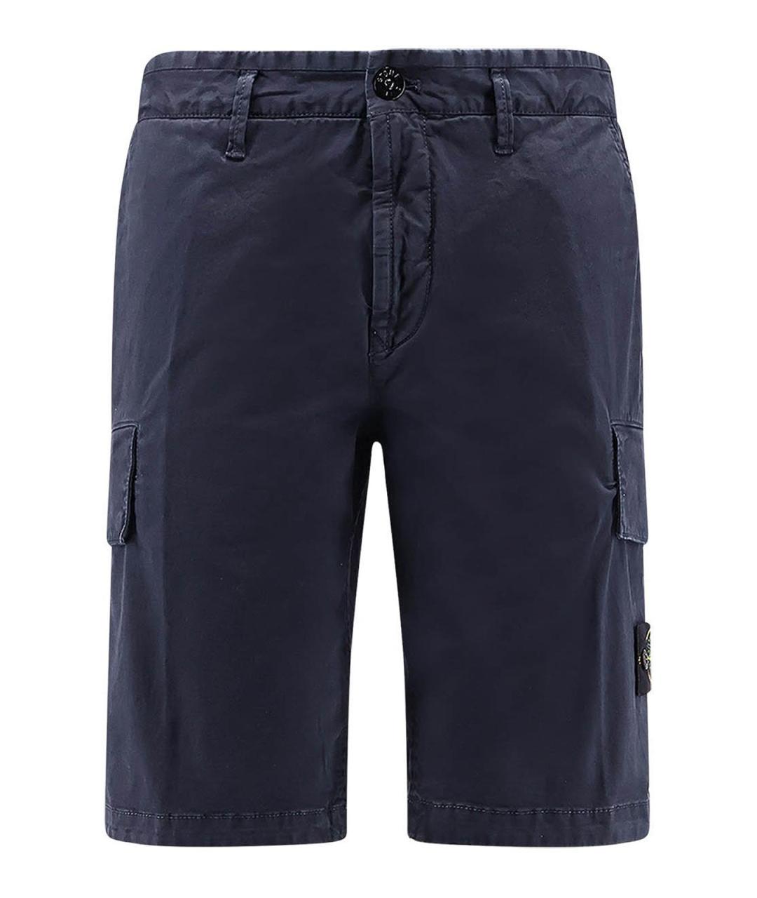 STONE ISLAND Синие хлопковые шорты, фото 1