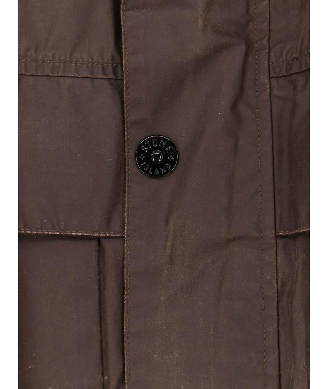 STONE ISLAND Коричневая хлопковая куртка, фото 3