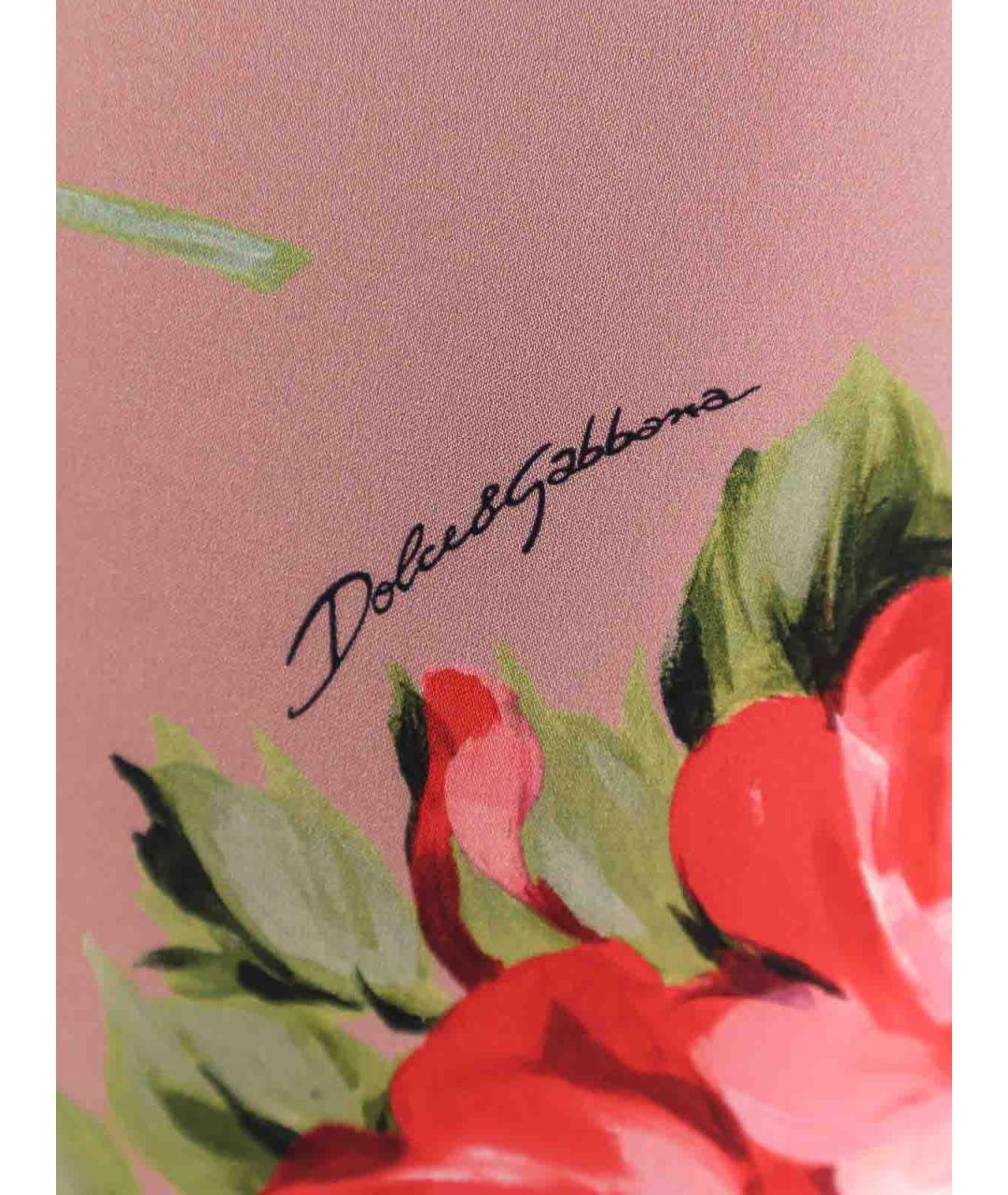 DOLCE&GABBANA Розовая шелковая юбка макси, фото 3
