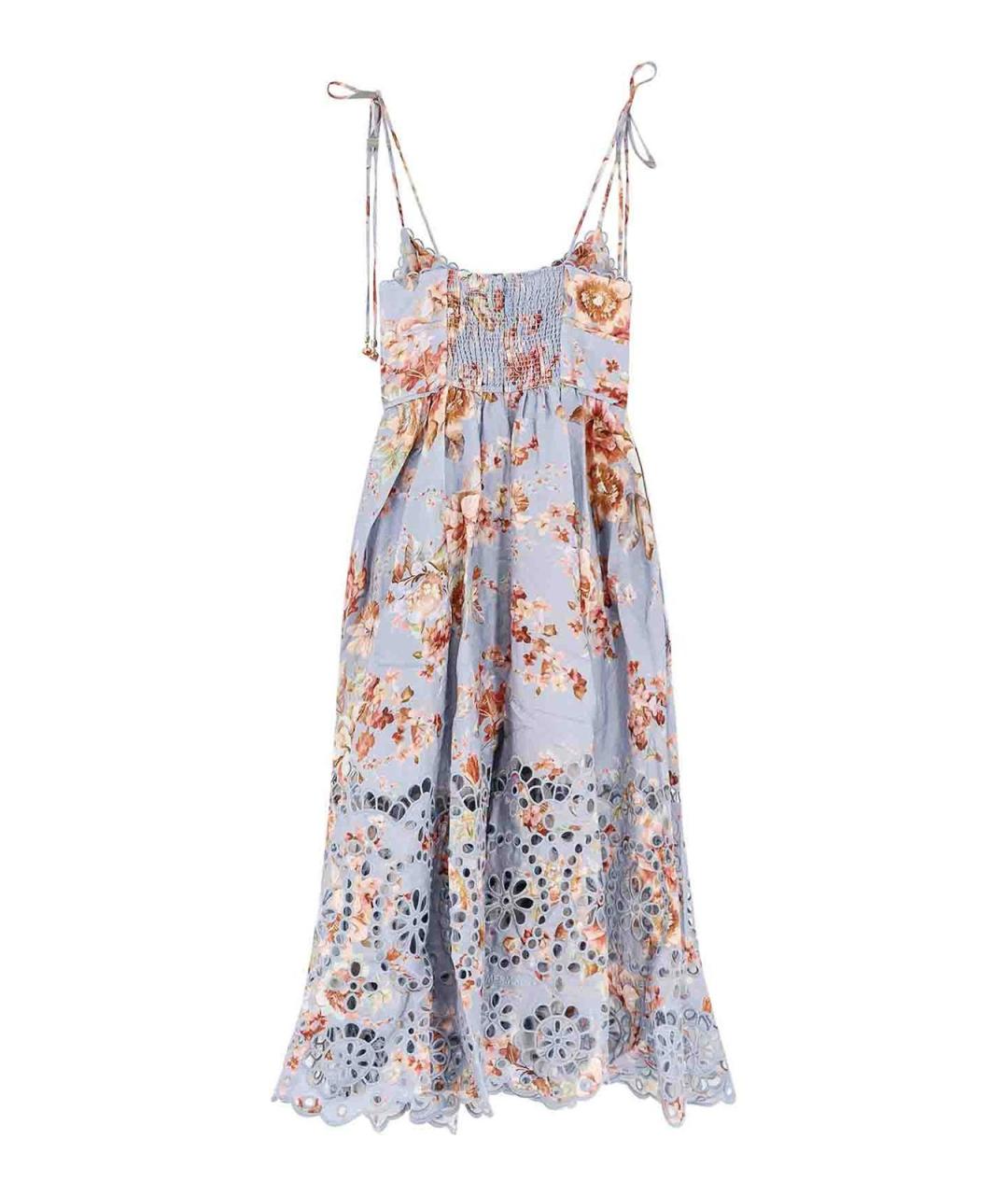 ZIMMERMANN Голубое льняное повседневное платье, фото 2