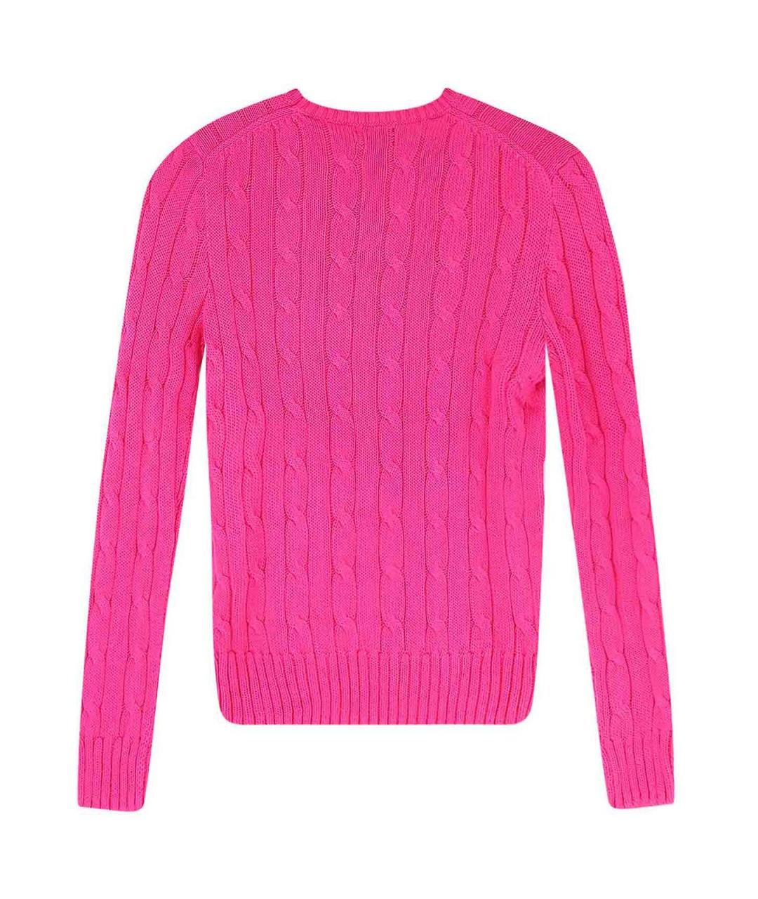 POLO RALPH LAUREN Розовый хлопковый джемпер / свитер, фото 2