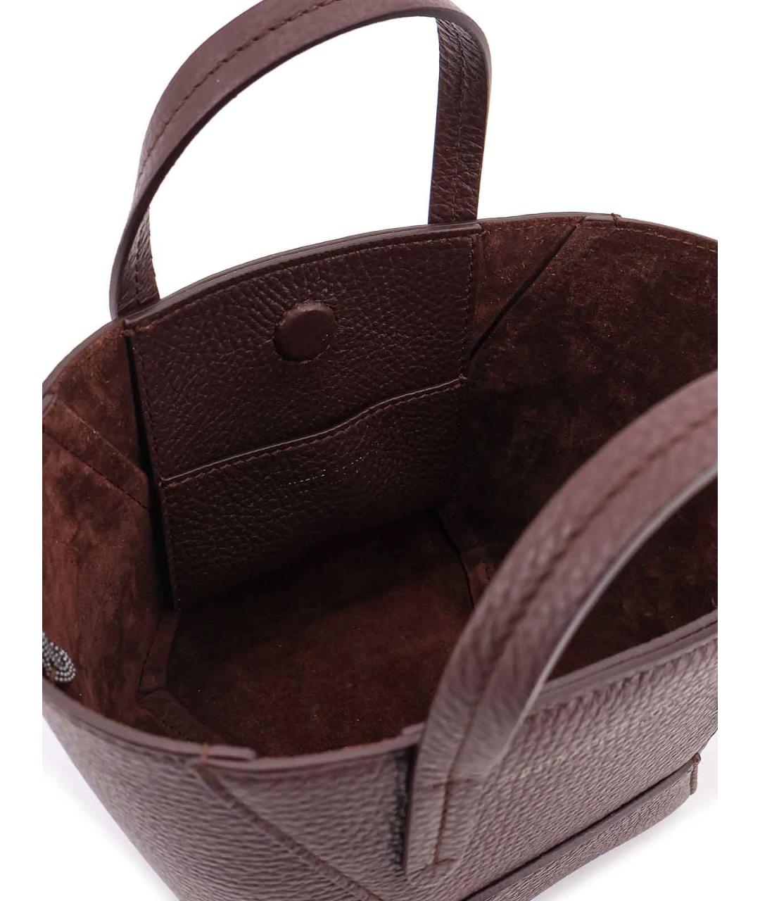 BRUNELLO CUCINELLI Фиолетовая кожаная сумка тоут, фото 4