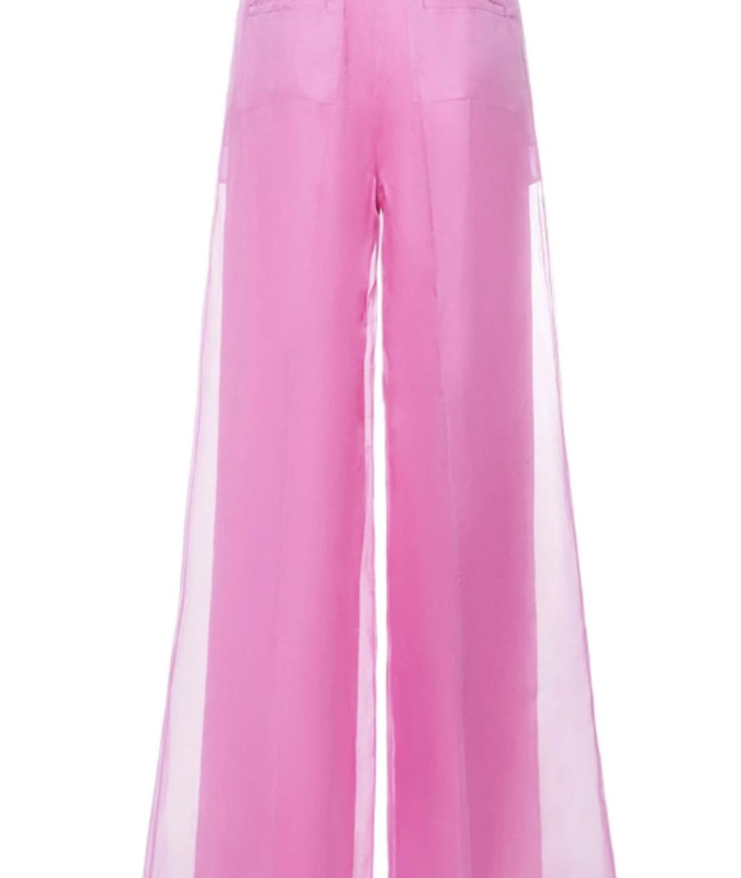 MAX MARA Розовые шелковые брюки широкие, фото 2
