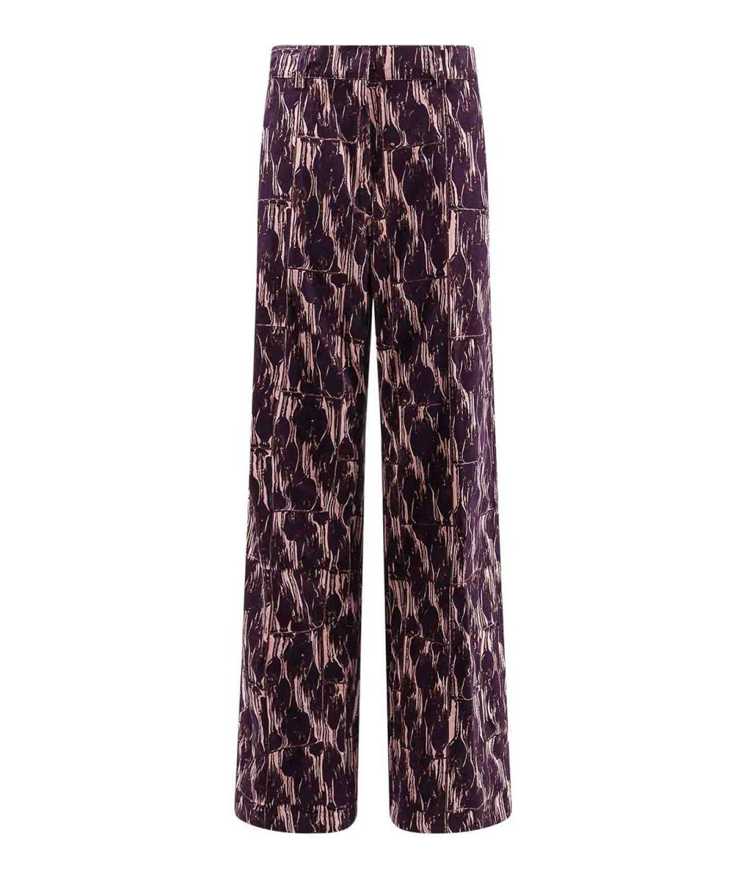 DRIES VAN NOTEN Фиолетовые хлопковые прямые брюки, фото 1