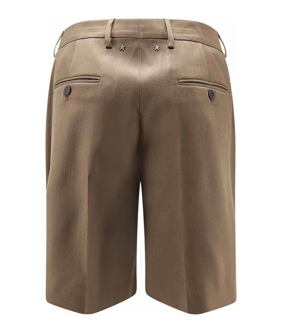 GOLDEN GOOSE DELUXE BRAND Бежевые шерстяные шорты, фото 2