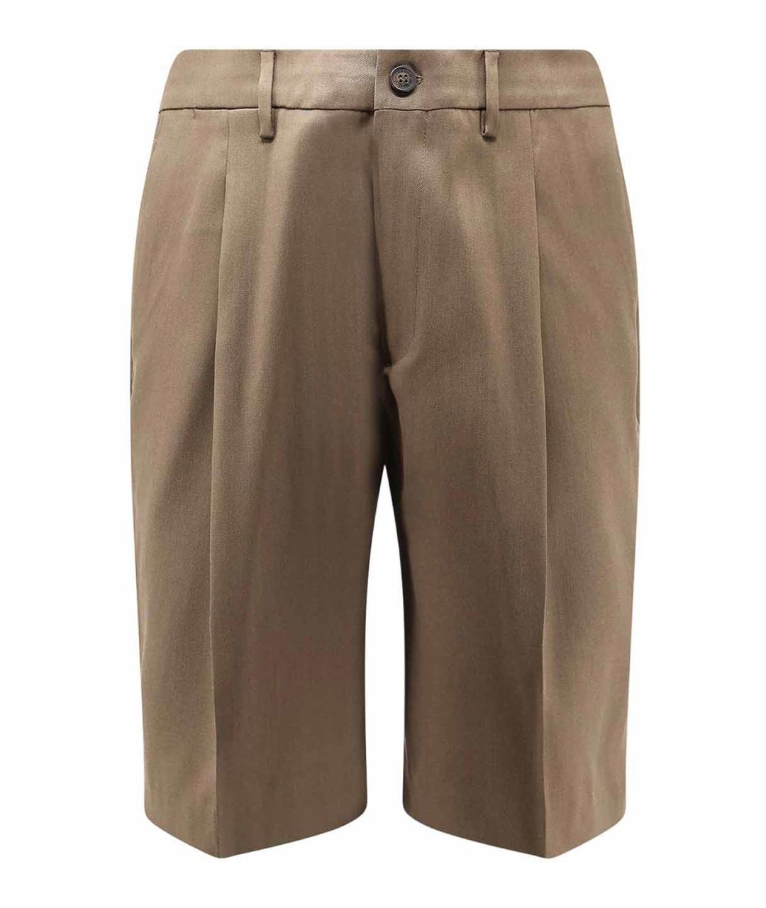 GOLDEN GOOSE DELUXE BRAND Бежевые шерстяные шорты, фото 1