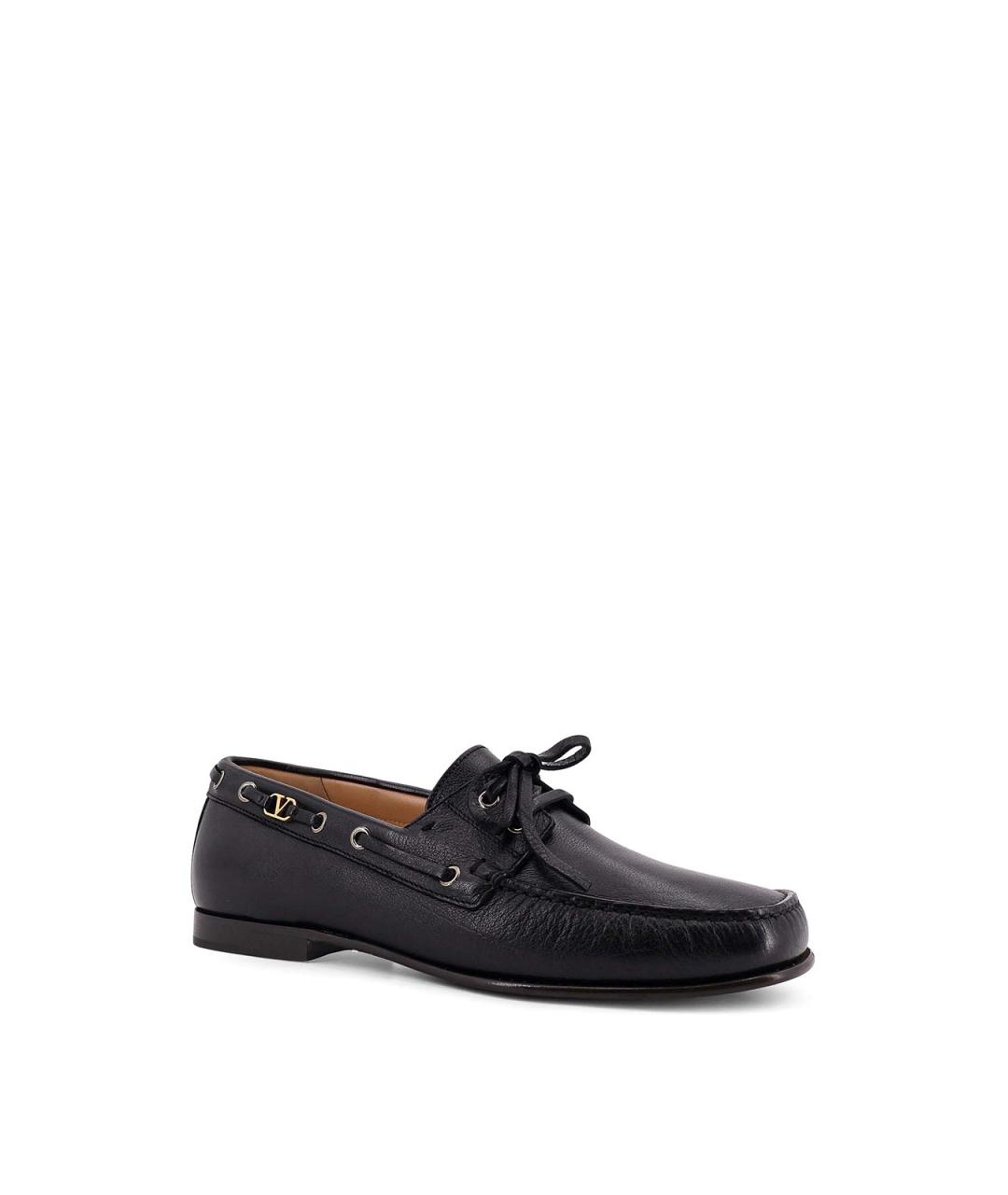 VALENTINO Черные кожаные лоферы, фото 2