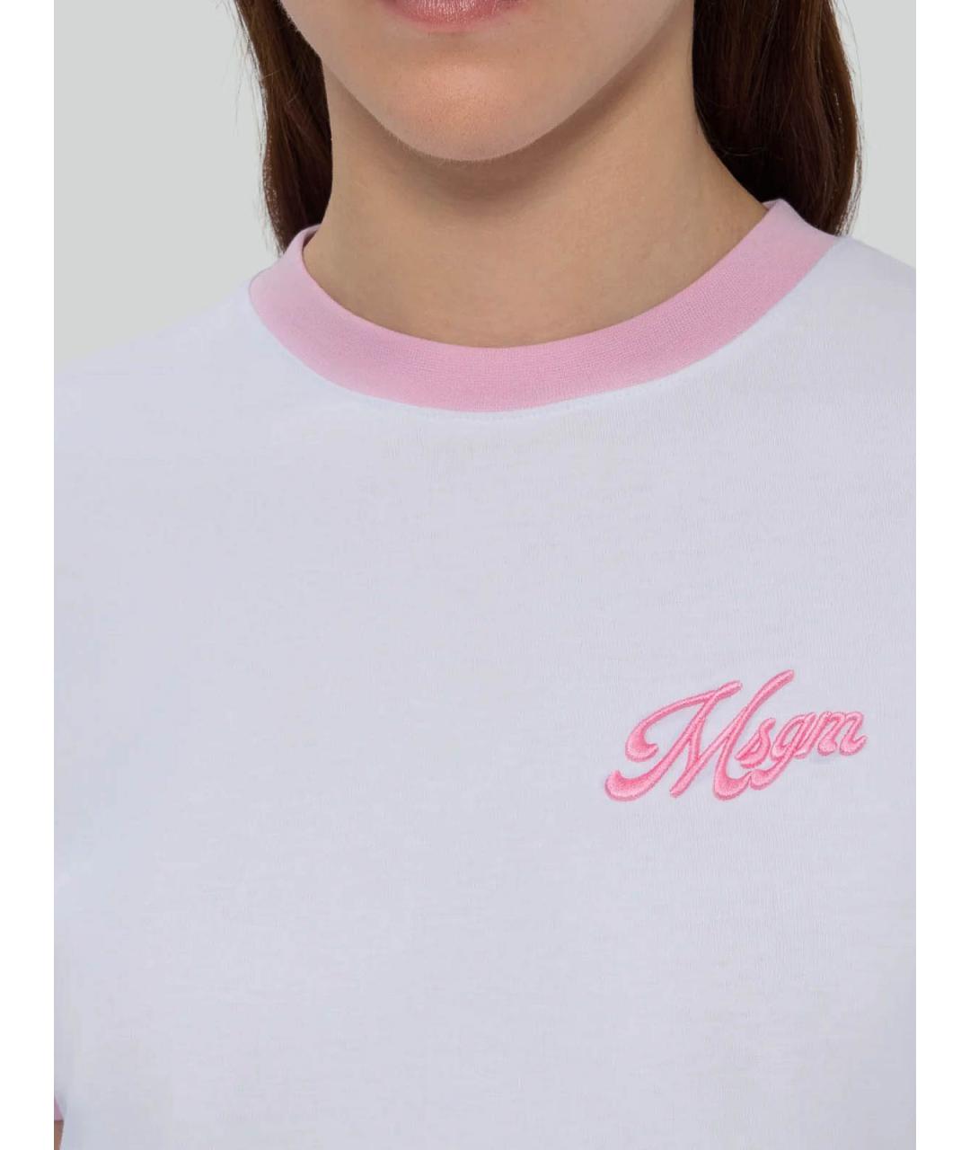 MSGM Белая хлопковая футболка, фото 4
