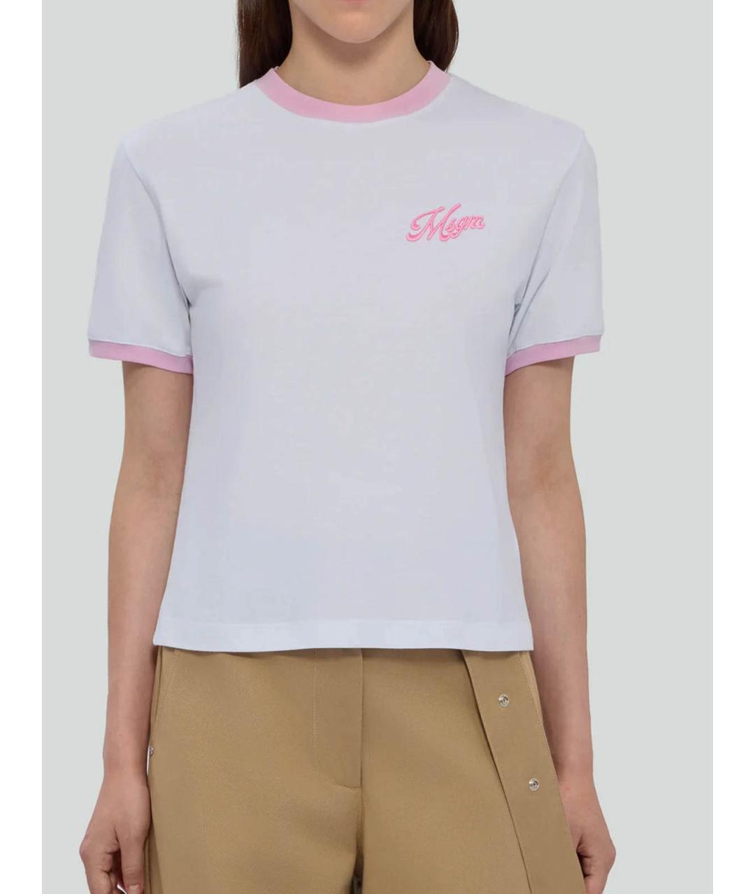 MSGM Белая хлопковая футболка, фото 2