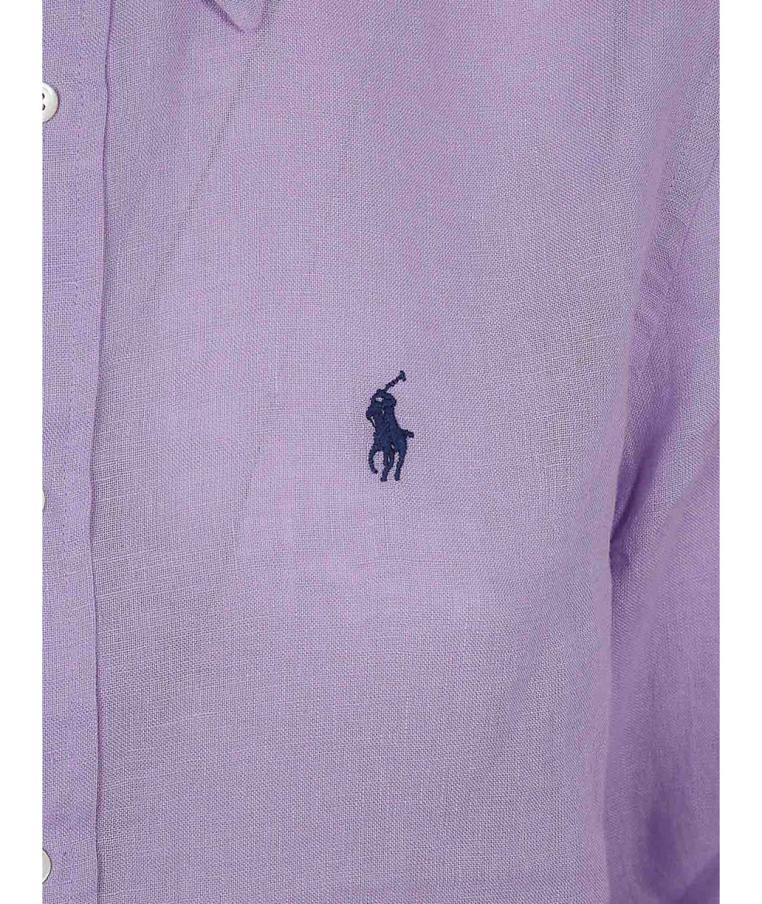 POLO RALPH LAUREN Фиолетовая льняная рубашка, фото 3