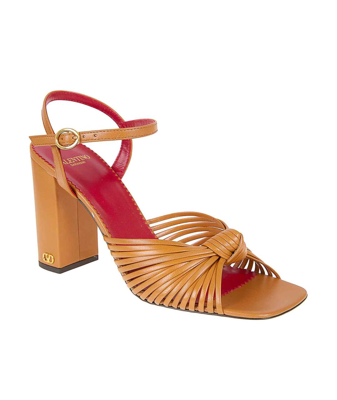 VALENTINO Коричневые кожаные босоножки, фото 2