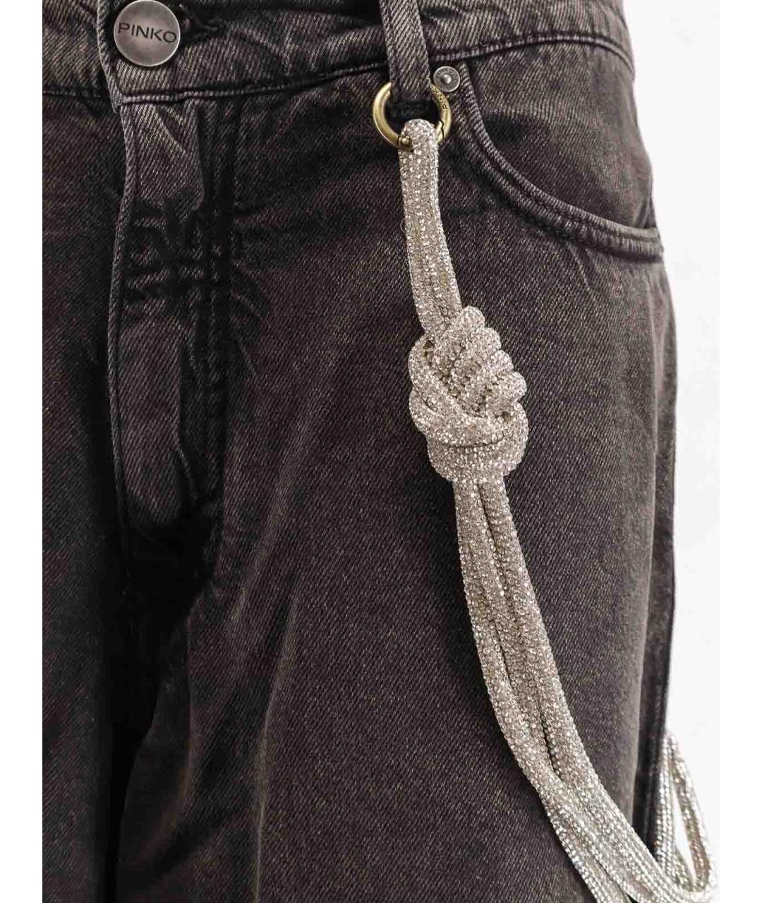 PINKO Черные хлопковые прямые джинсы, фото 3