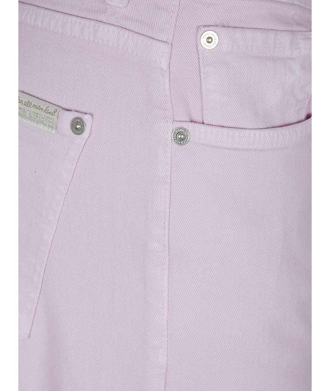 7 FOR ALL MANKIND Розовые хлопковые прямые джинсы, фото 3