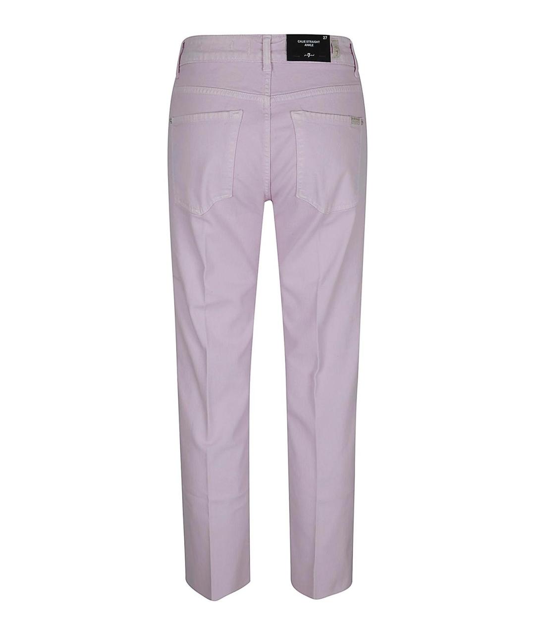 7 FOR ALL MANKIND Розовые хлопковые прямые джинсы, фото 2