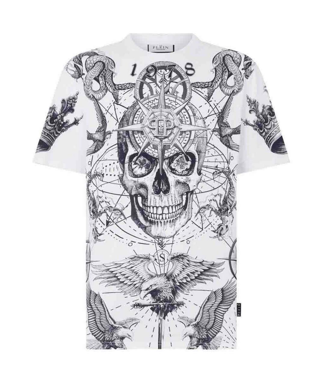 PHILIPP PLEIN Белая хлопковая футболка, фото 1