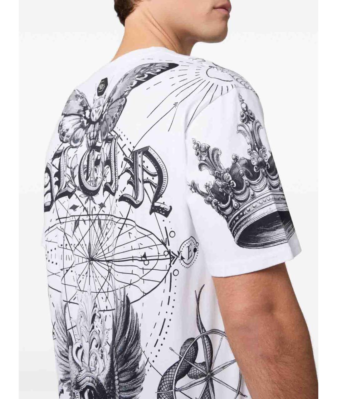 PHILIPP PLEIN Белая хлопковая футболка, фото 5