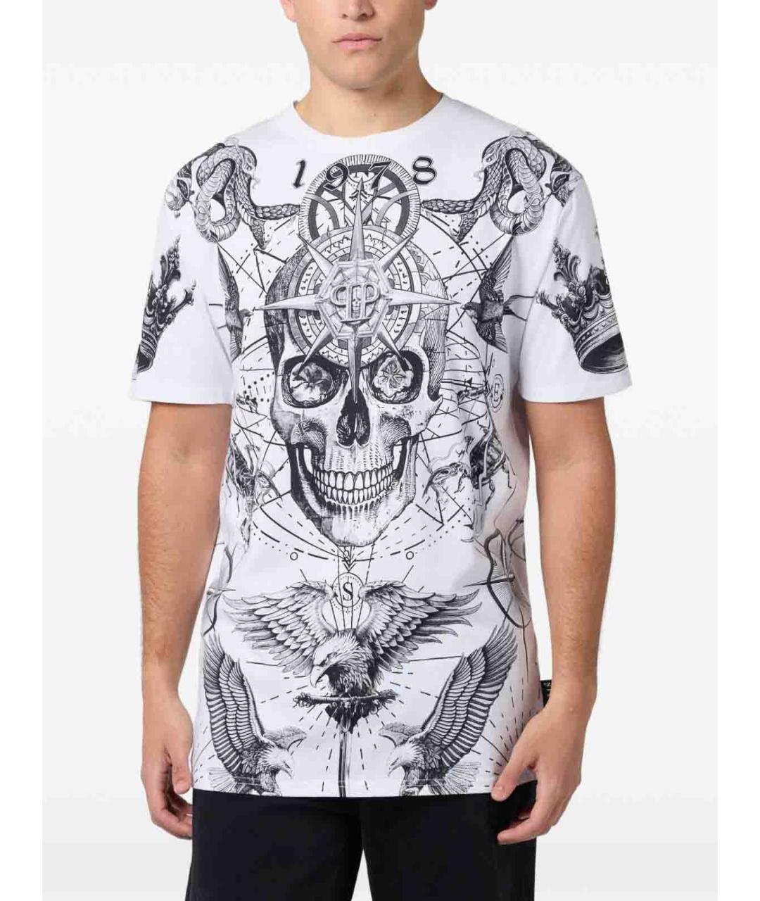 PHILIPP PLEIN Белая хлопковая футболка, фото 3