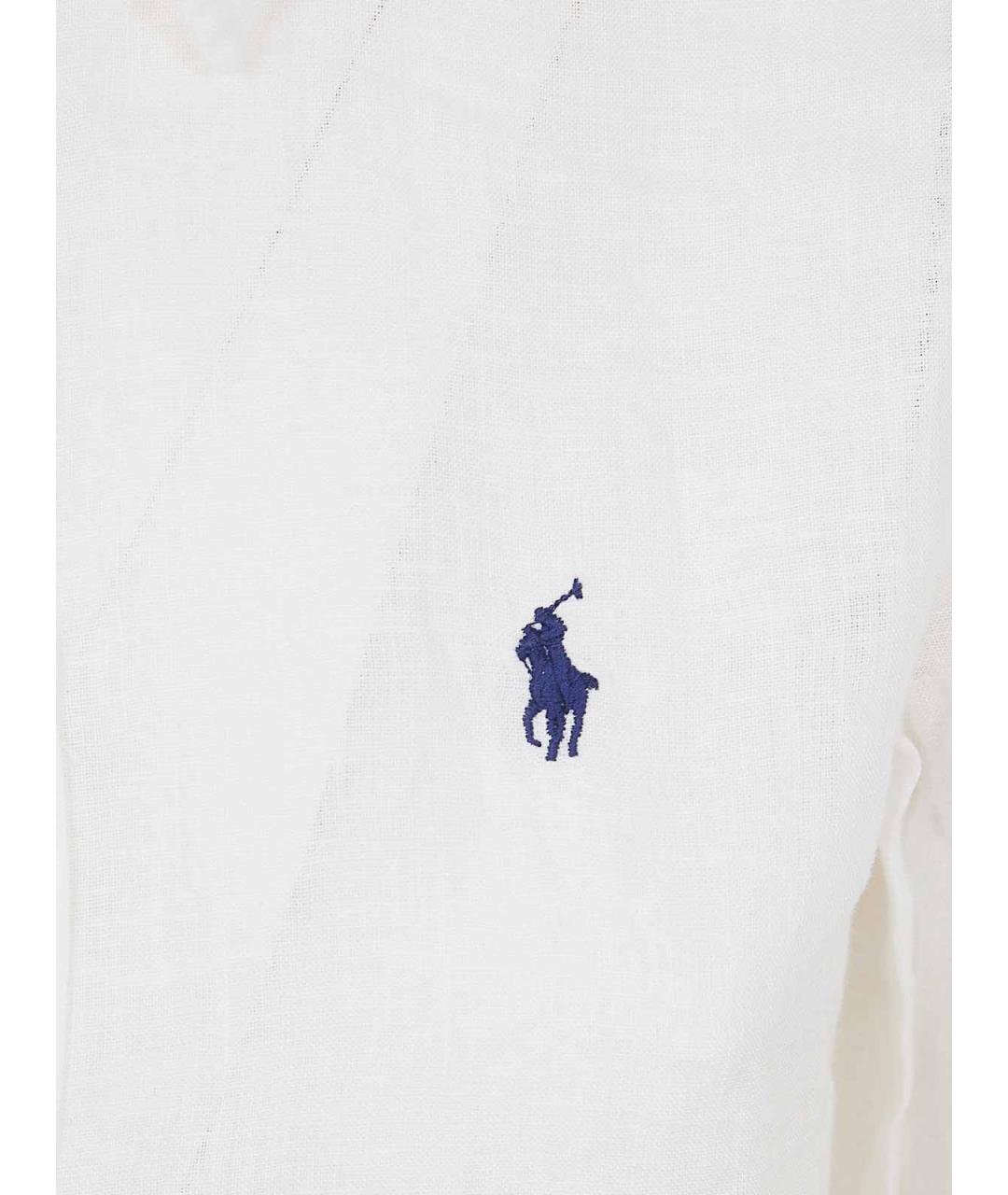 POLO RALPH LAUREN Белая льняная рубашка, фото 3