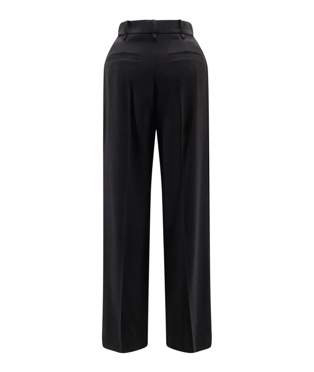 ELISABETTA FRANCHI Черные полиэстеровые прямые брюки, фото 2