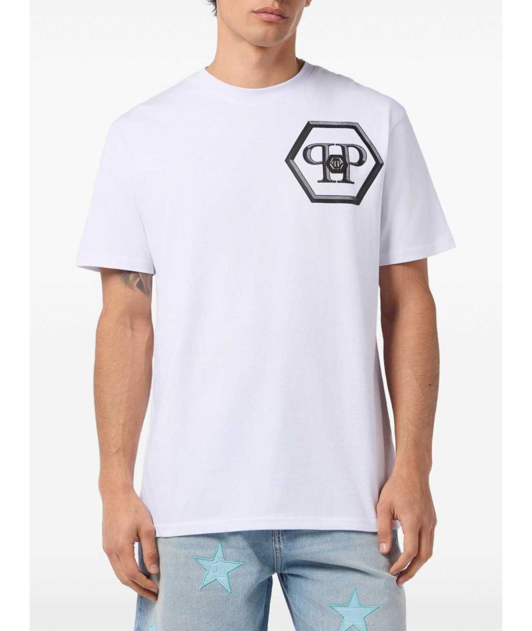 PHILIPP PLEIN Белая хлопковая футболка, фото 4