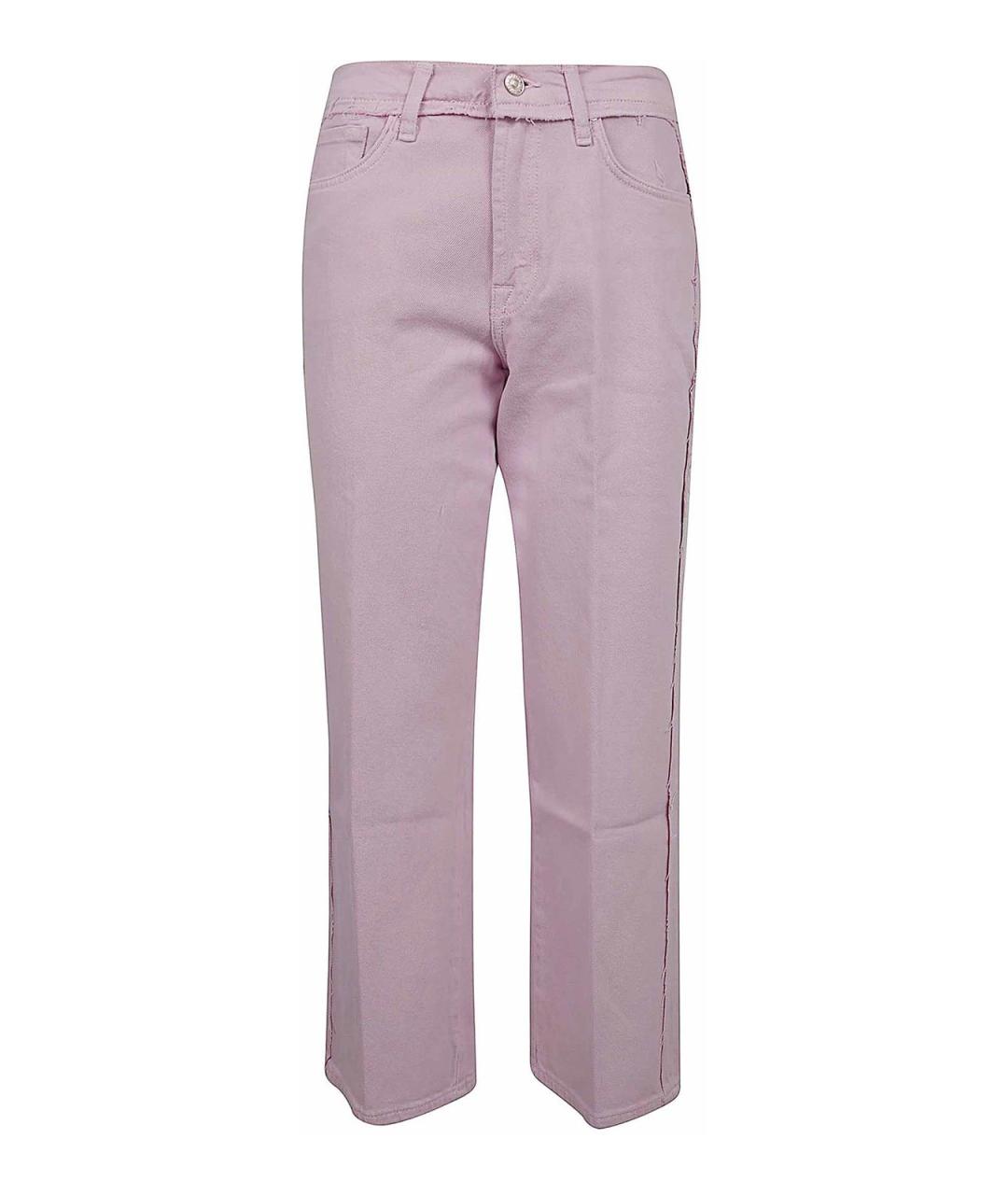 7 FOR ALL MANKIND Розовые хлопковые прямые джинсы, фото 1