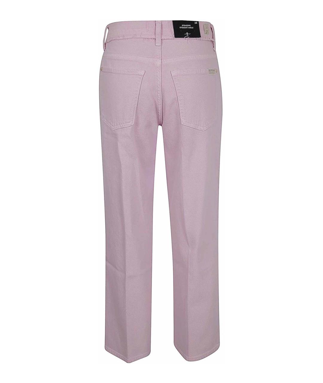 7 FOR ALL MANKIND Розовые хлопковые прямые джинсы, фото 2