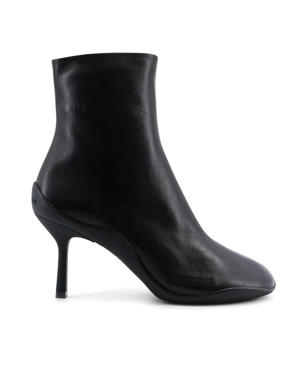 BALENCIAGA Черные кожаные ботильоны, фото 1