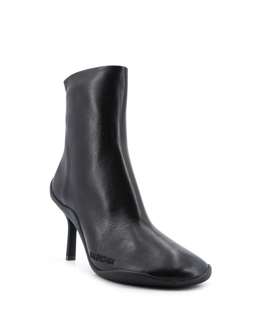 BALENCIAGA Черные кожаные ботильоны, фото 2