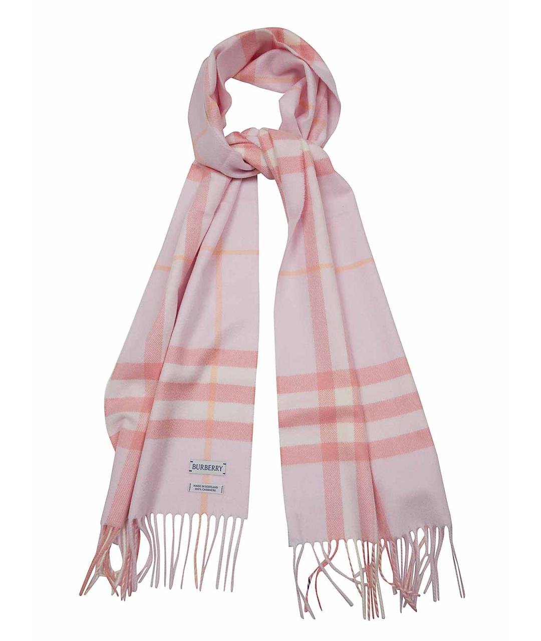 BURBERRY Розовый кашемировый шарф, фото 2