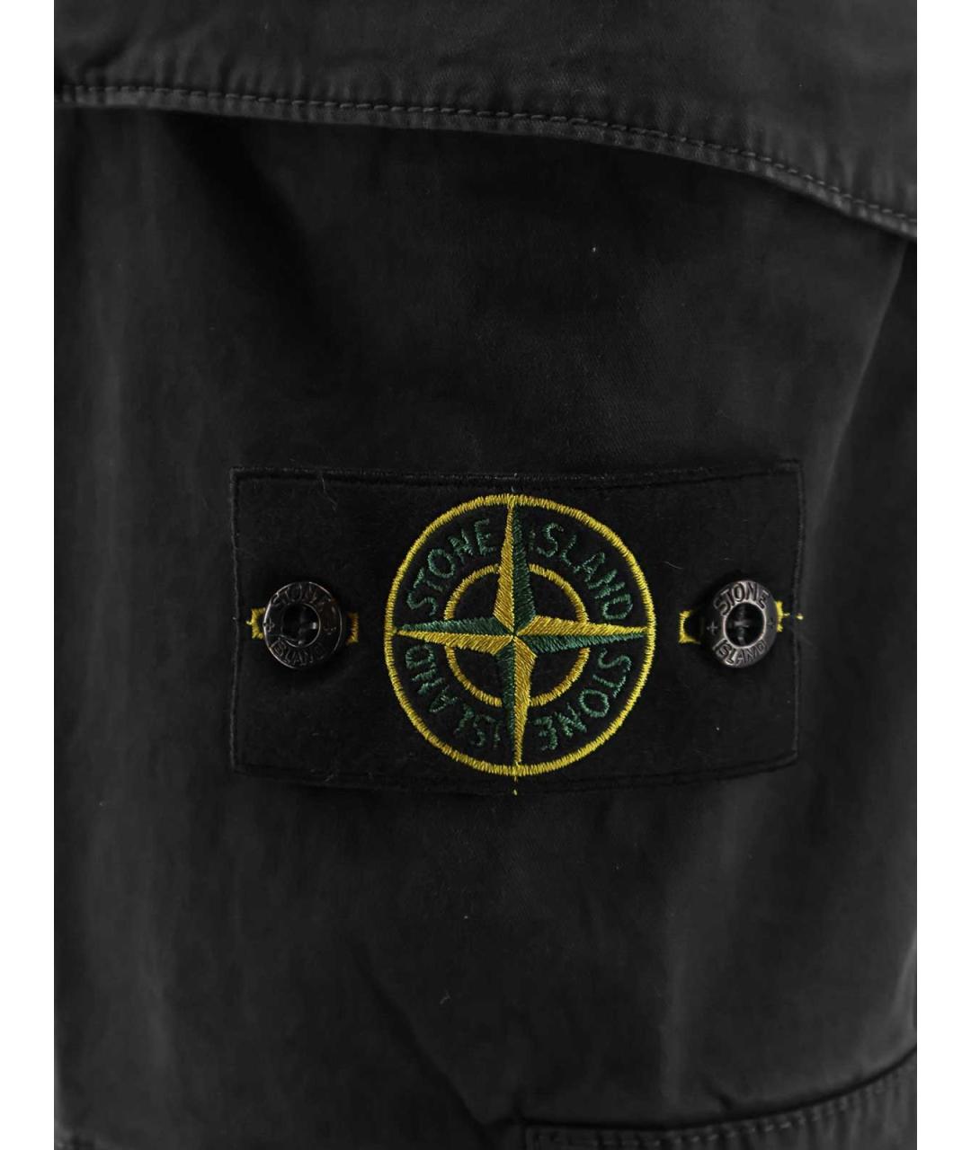 STONE ISLAND Черные хлопковые шорты, фото 3