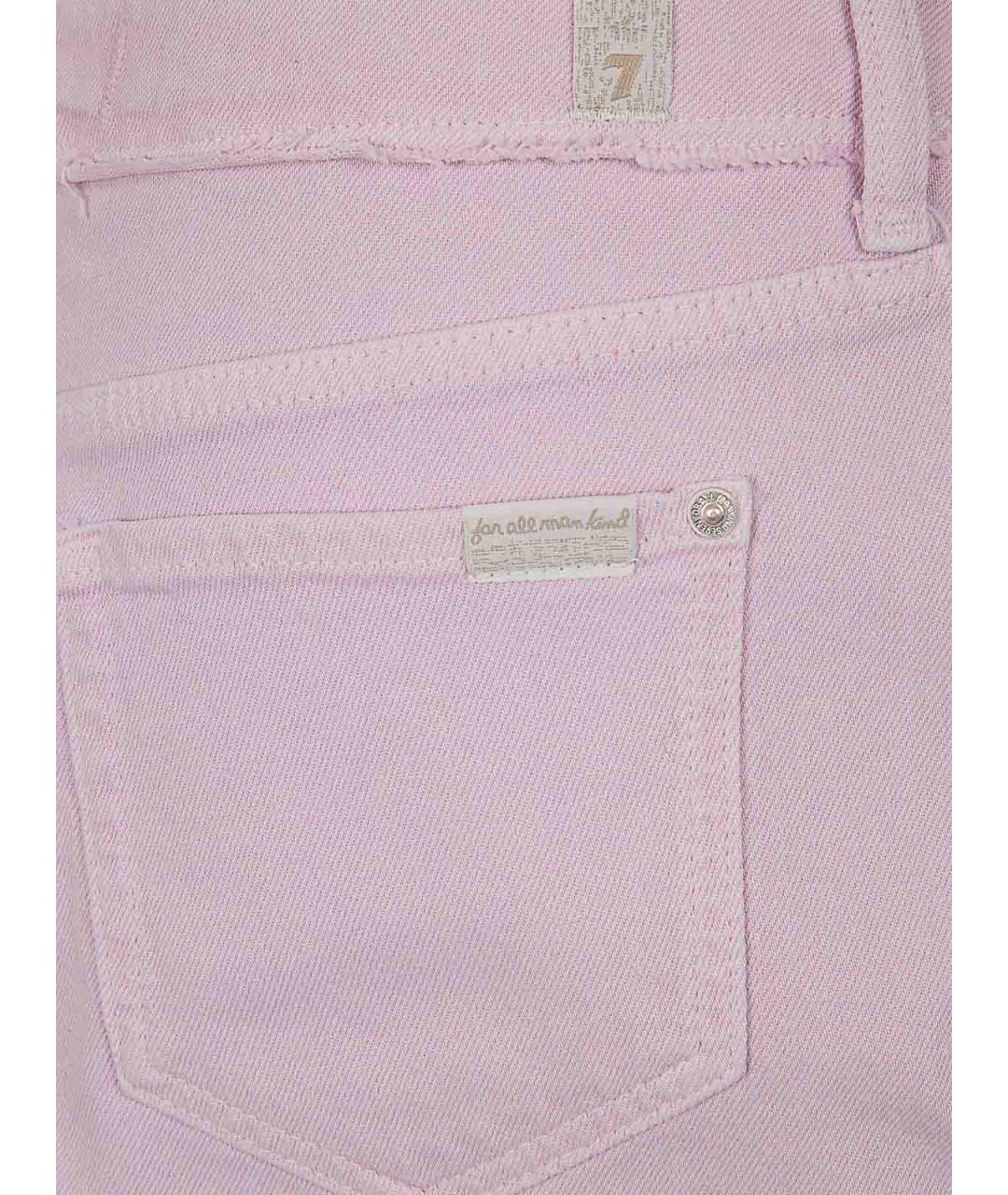7 FOR ALL MANKIND Розовая хлопковая юбка мини, фото 3