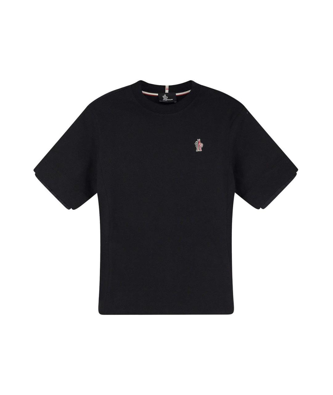 MONCLER Черная хлопковая футболка, фото 1