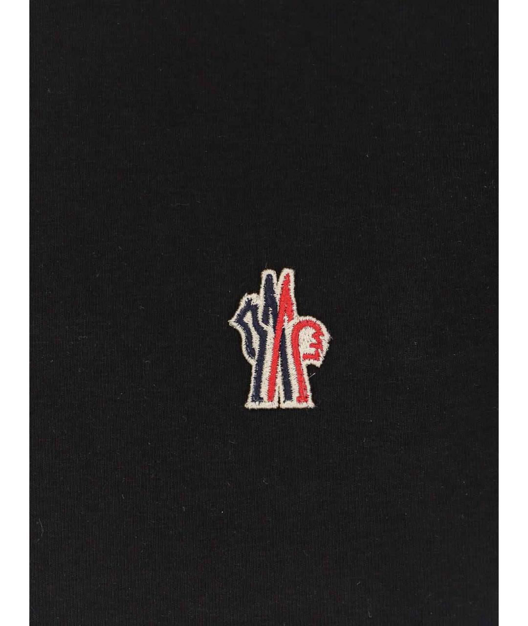 MONCLER Черная хлопковая футболка, фото 3