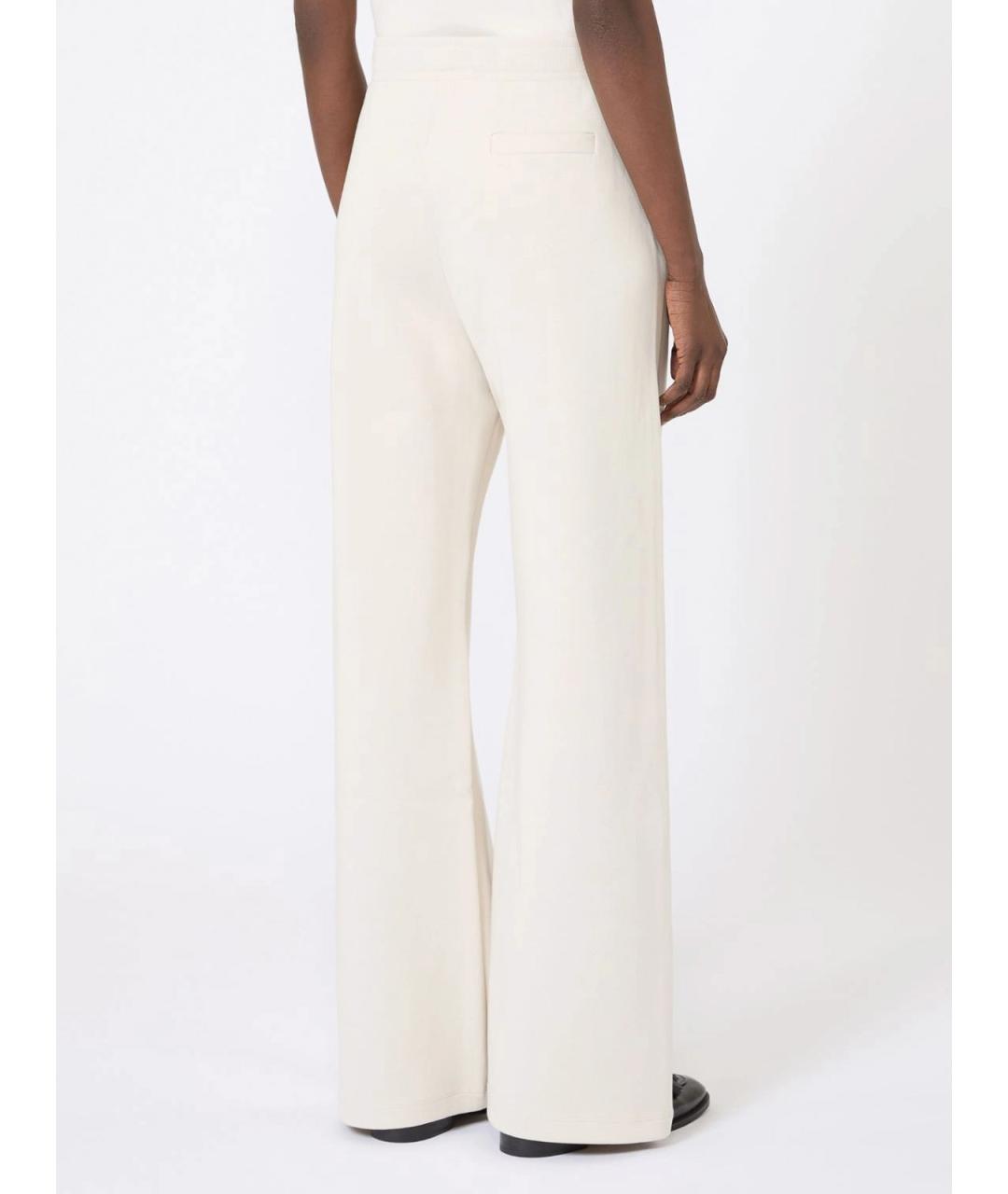 'S MAX MARA Белые хлопковые брюки широкие, фото 4