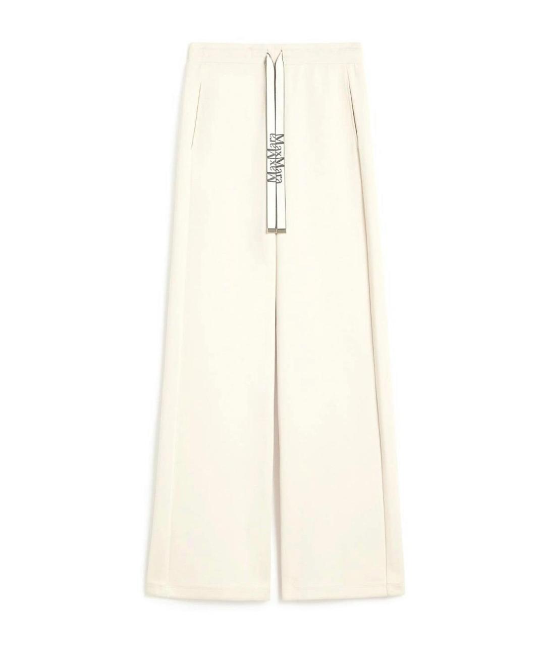 'S MAX MARA Белые хлопковые брюки широкие, фото 1