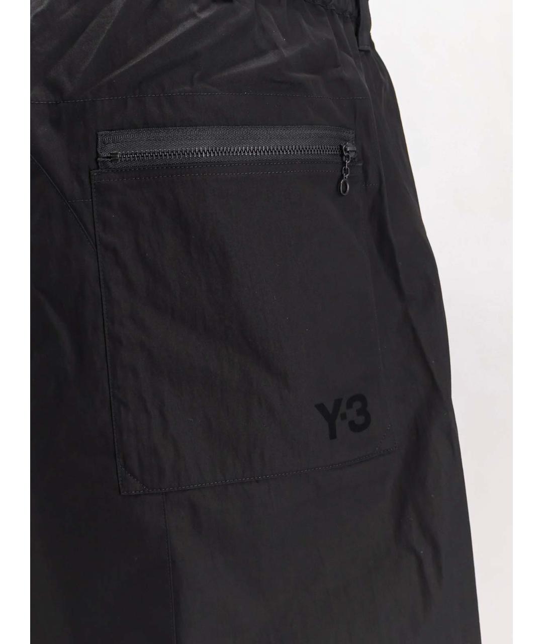 Y-3 Черные хлопковые шорты, фото 3